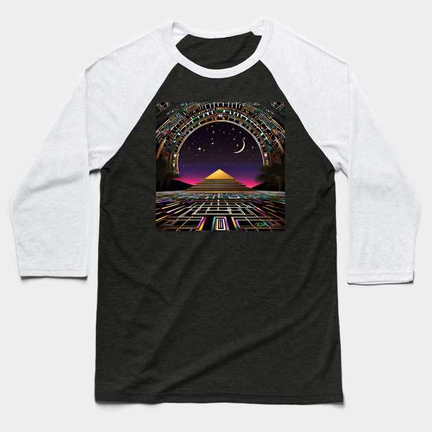 Psychedelic Apocalypse Eclipse Dreams 192 Baseball T-Shirt by Benito Del Ray